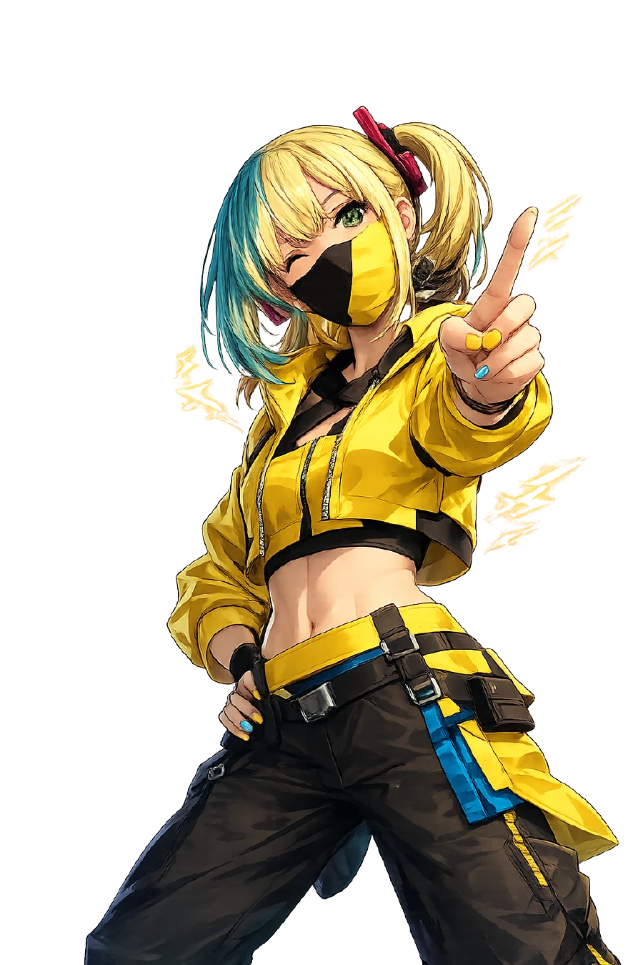 Anime-heldin in cosplay-stijl met smartphone – Das Vertragshaus